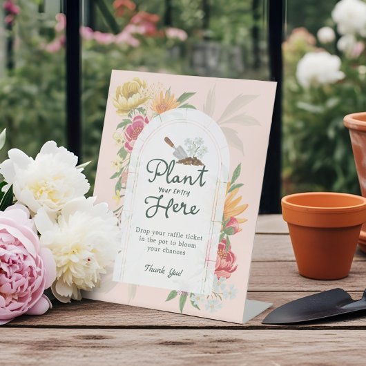 Signe De Table Bébé en Fleur Jardin Baby shower Déchets Raffle