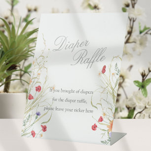 Signe De Table Bébé en fleurs - Loterie de couches à fleurs sauva