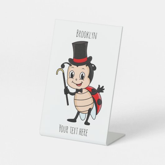 Signe De Table Bébé mignon avec chapeau et dessin animé de cravat (Recto)