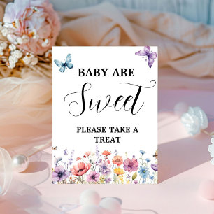 Signe De Table Bébé papillon pourpre sont baby shower doux faveur