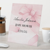 Signe De Table Bébé Pink Bow Douche Piédestal (In SItu)