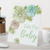 Signe De Table Bébé Vert En Fleur Brunch Cadeaux Douche (In SItu)