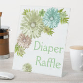 Signe De Table Bébé Vert En Fleur Brunch Douche Raffle (In SItu)