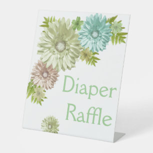 Signe De Table Bébé Vert En Fleur Brunch Douche Raffle