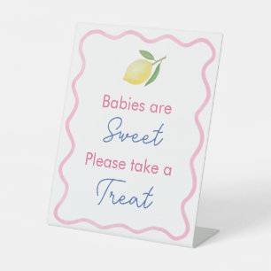 Signe De Table Bébés à la ligne ondulée sont des faveurs de douch