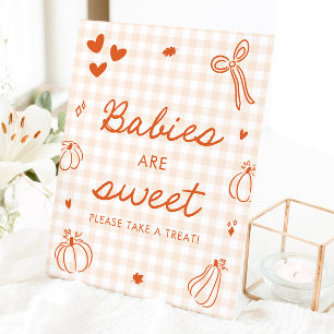 Signe De Table Bébés Citrouille Un Peu Orange D'automne Sont Mign