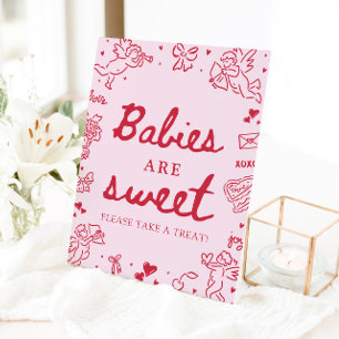 Signe De Table Bébés Mignons Dessinés à la Main Sont Doux Prenez