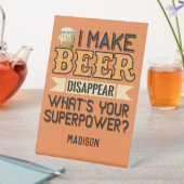 Signe De Table Beer Superpower nom et couleur personnalisés (In SItu)