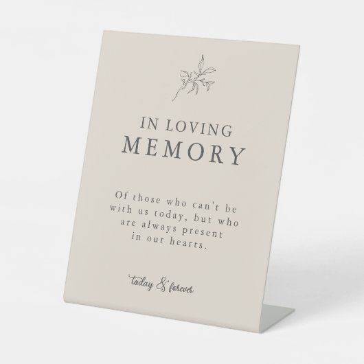 Signe De Table Beige D'Automne En Mémoire Amoureuse (Recto)