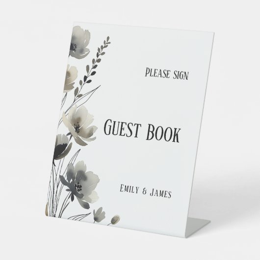 Signe De Table Beige Neutral Floral Wedding (Recto)