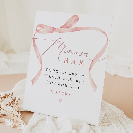 Signe De Table BELLA Blush Bow She's Tying the Knot Mimosa Bar