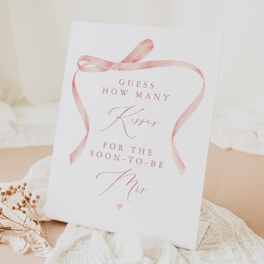 Signe De Table BELLA Blush Bow Tying the Knot Kisses for Mrs.