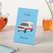 Signe De Table Belle ambulance rouge caricature van (In SItu)