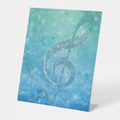 Signe De Table Belle Glittery Blue Music Note Treble Clef (Recto)