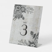 Signe De Table Belle Gris & Noir Numéro de table artistique (Recto)