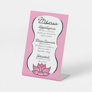 Signe De Table Belle Lotus en Pink Pedestal