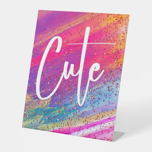 Signe De Table Belle Parties scintillant Multi-Couleur Étincelle  (Recto)