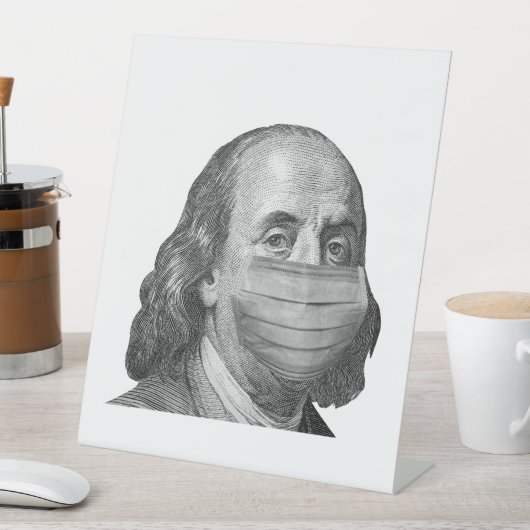 Signe De Table Benjamin Franklin en masque (In SItu)