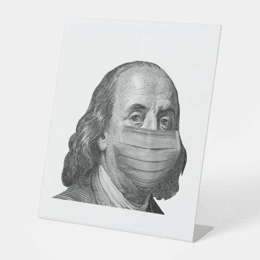 Signe De Table Benjamin Franklin en masque (Recto)