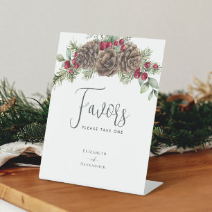 Signe De Table Berries d'hiver Pine Cône Mariage rustique Faveurs
