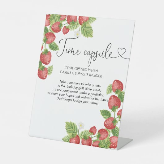 Signe De Table Berry fraise première fille 1ère fois Capsule (Recto)