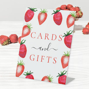 Signe De Table Berry In Love Cartes de Fête des mariées fraise