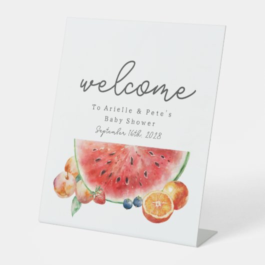 Signe De Table Berry Sweet Fruit Baby shower Welcome Watermelon (Recto)