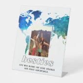 Signe De Table Besties Carte photo Meilleur devis d'ami (Recto)