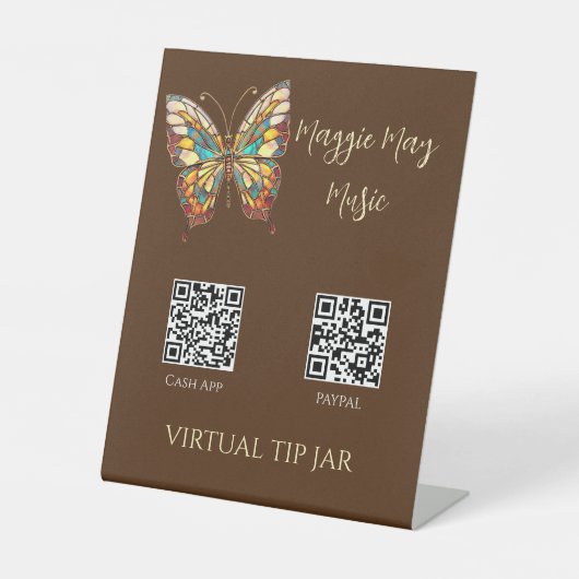 Signe De Table Beurre en verre tendu QR Code Trou virtuel Jar (Recto)