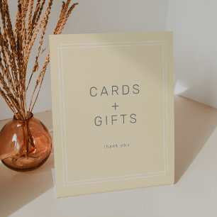 Signe De Table Beurre neutre simple Cartes et cadeaux jaunes