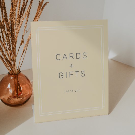 Signe De Table Beurre neutre simple Cartes et cadeaux jaunes