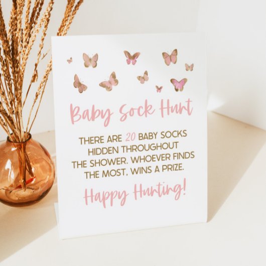 Signe De Table Beurre rose Bébé Chasse Baby shower Jeu