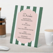 Signe De Table Beverly Hills Pink & Green Drink Menu Piédestal (In SItu)