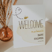 Signe De Table Bienvenue à la Baby Shower de la Douce Abeille