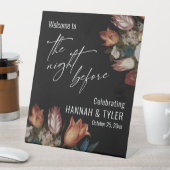 Signe De Table Bienvenue à la nuit précédente, Fleurs peintes hol (In SItu)