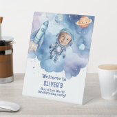 Signe De Table Bienvenue à la photo d'anniversaire de l'astronaut (In SItu)