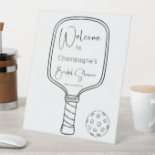 Signe De Table Bienvenue à la soirée de fiançailles Pickleball & (In SItu)