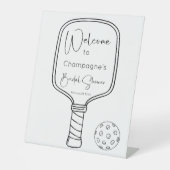 Signe De Table Bienvenue à la soirée de fiançailles Pickleball & (Recto)