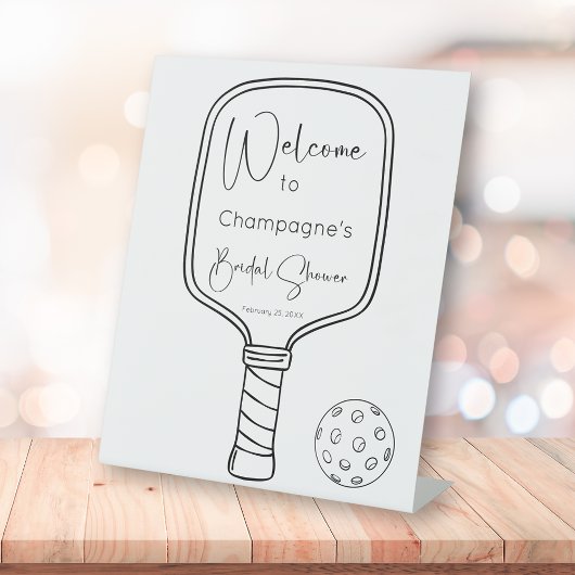 Signe De Table Bienvenue à la soirée de mariage Pickleball & Pros
