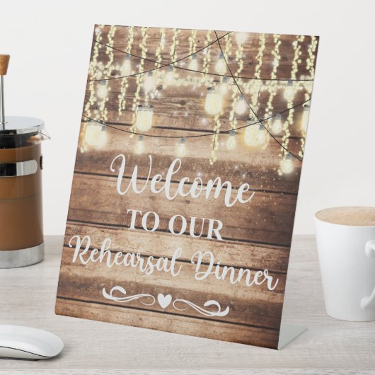 Signe De Table Bienvenue à notre Mariage du dîner de répétition (In SItu)