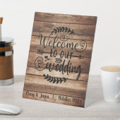 Signe De Table Bienvenue à notre Mariage Rustic Custom (In SItu)