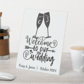 Signe De Table Bienvenue à notre Mariage Toast Custom (In SItu)