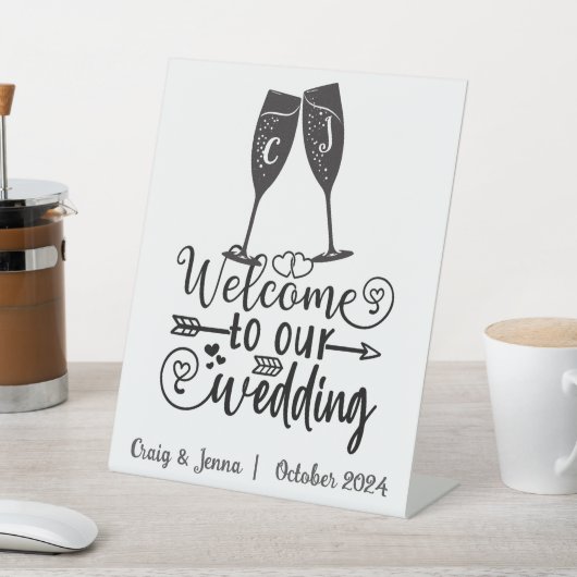 Signe De Table Bienvenue à notre Mariage Toast Custom (In SItu)