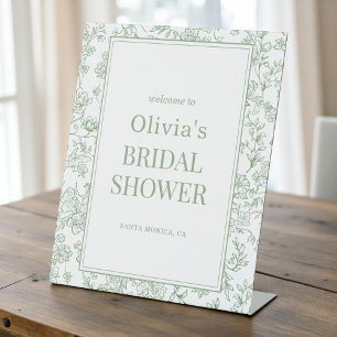 Signe De Table Bienvenue à une douche de mariée florale française