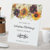 Signe De Table Bienvenue à une douche nuptiale florale Boho autom (In SItu)