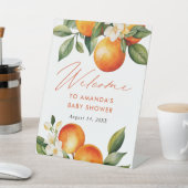 Signe De Table Bienvenue au petit Baby shower orange Cutie (In SItu)