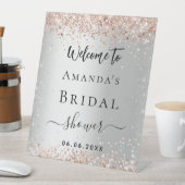 Signe De Table Bienvenue au shower de mariage rose gold et paille (In SItu)