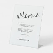 Signe De Table Bienvenue COVID Safety manuscrit noir Script (Recto)