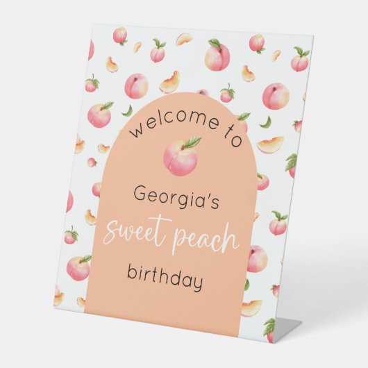 Signe De Table Bienvenue d'anniversaire de Sweet Peach (Recto)