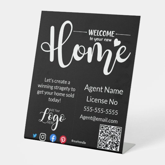 Signe De Table Bienvenue dans votre nouvelle maison ouverte (Recto)